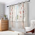 thumbnail image 2 of Yayeee Window Curtains Light Filtering 63"x52" Grommet Panel Pair Home Living Room Decor, Red Flower, 2 of 7