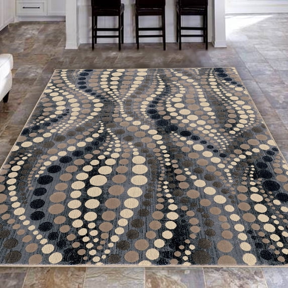 Radici USA 3795 Iseo Contemporary Gray Geometric Area Rug (5'3" x 7'3")