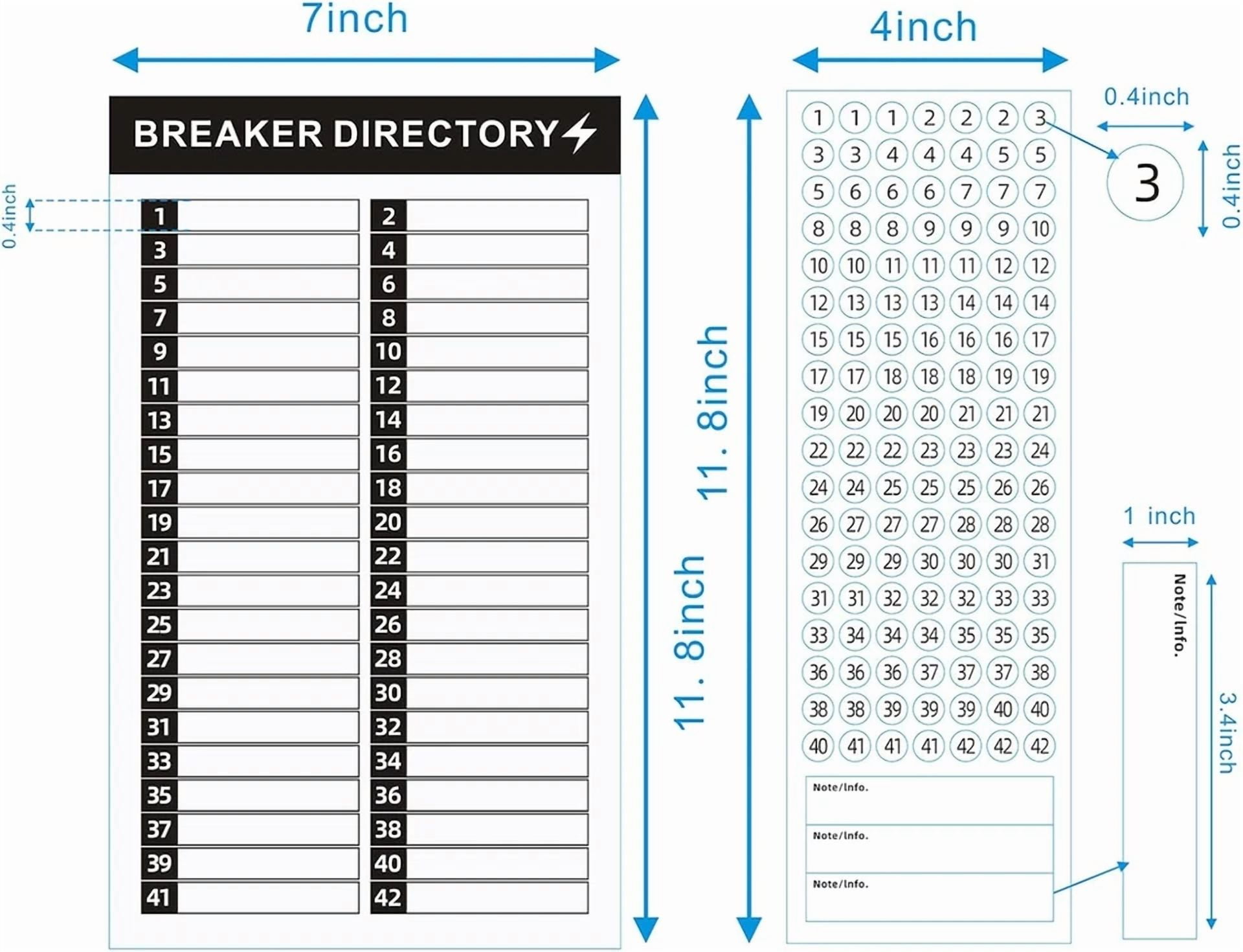 BUTTERFLY- 16 Sheets Breaker Panel Labels Box Sticker Numbers Breaker Panel Labels Sticke