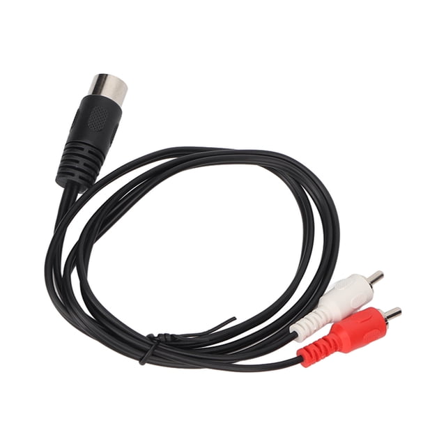 DIN 7PIN Male To 2RCA Male Cable, Scratch 3.3ft Tight Connection Plug And Play 2RCA Adapter Cable Free Bending For Speaker