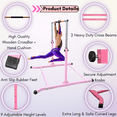 thumbnail image 2 of GYMPROS Gymnastics Bar 5 FT Adjustable Athletic High Bar for Kids, Advanced Gymnastic Training Bar with Extended Base, Horizontal Kip Bar Home Heavy Duty Gymnastics Equipment (Pink), 2 of 9