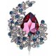 thumbnail image 1 of Colorful Artificial Crystal Moon Brooch Elegant and Delicate Costume Pin Jewelry for Women and Girls(Burgundy), 1 of 4
