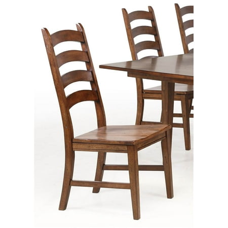 Ladderback Side Chair in Rustic Amber Finish - Set of 2