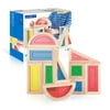 Guidecraft Rainbow Blocks Set - 10 Pcs. Kids Learning & Educational Toys, Stacking Blocks