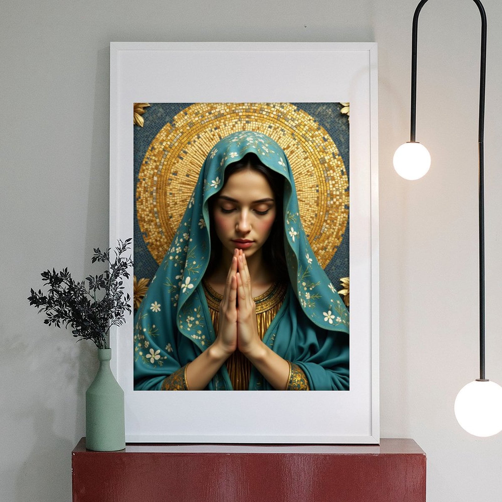 Diamond Art Kits for Adults - 5d Woman Praying Mosaic Art Diamond Painting for Adults, Diamond Art for Adults Beginners, Diamond Painting Kits for Adults for Home Wall Decor