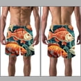 thumbnail image 3 of luoweisi Men's Beach Shorts Quick Dry Swim Trunks with Mesh Lining Fish L, 3 of 5