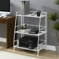 thumbnail image 2 of Pemberly Row Modern Three-Tier Ladder Folding White Metal Shelf, 2 of 7