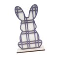 thumbnail image 2 of Letrero de madera de conejito de Pascua, centro de mesa, decoración de Pascua, adorno de escritorio de conejo Púrpura, 2 of 9