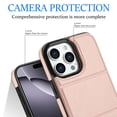 thumbnail image 4 of Compatible with iPhone 16 Pro Case, with PU Leather Credit Card Holder Magnetic Back Stand Rugged Slot Mobile Flip Purse Phone Cover for iPhone 16 Pro Women Men - Rosegold, 4 of 7