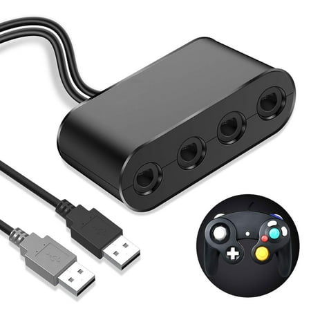 4 Port Gamecube Controller USB Adapter For PC Nintendo Wii U Super Smash (Best Gamecube To Pc Adapter)