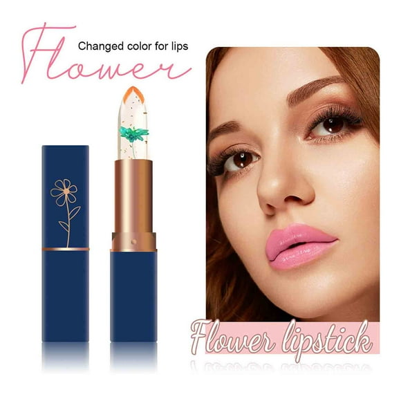 pstuiky Lipstick for Women, 6 Crystal Flower Jelly Lipsticks Color Changing Lipstick Longterm Lipstick Lipstick Nutrition Spell Color Changing Lipstick Lip Liner and Lipstick Combo