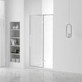 thumbnail image 2 of Fine Fixtures Hinged Frameless Shower Door - Clear Tempered Glass Door - Walk In Shower Enclosure 60" W x 74" H Polished Chrome Finish, 2 of 11