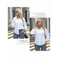 thumbnail image 6 of Button Down Shirts for Women Cotton Dress Shirts Collared Long Sleeve Wrinkle Free Blouse Tops White L, 6 of 8