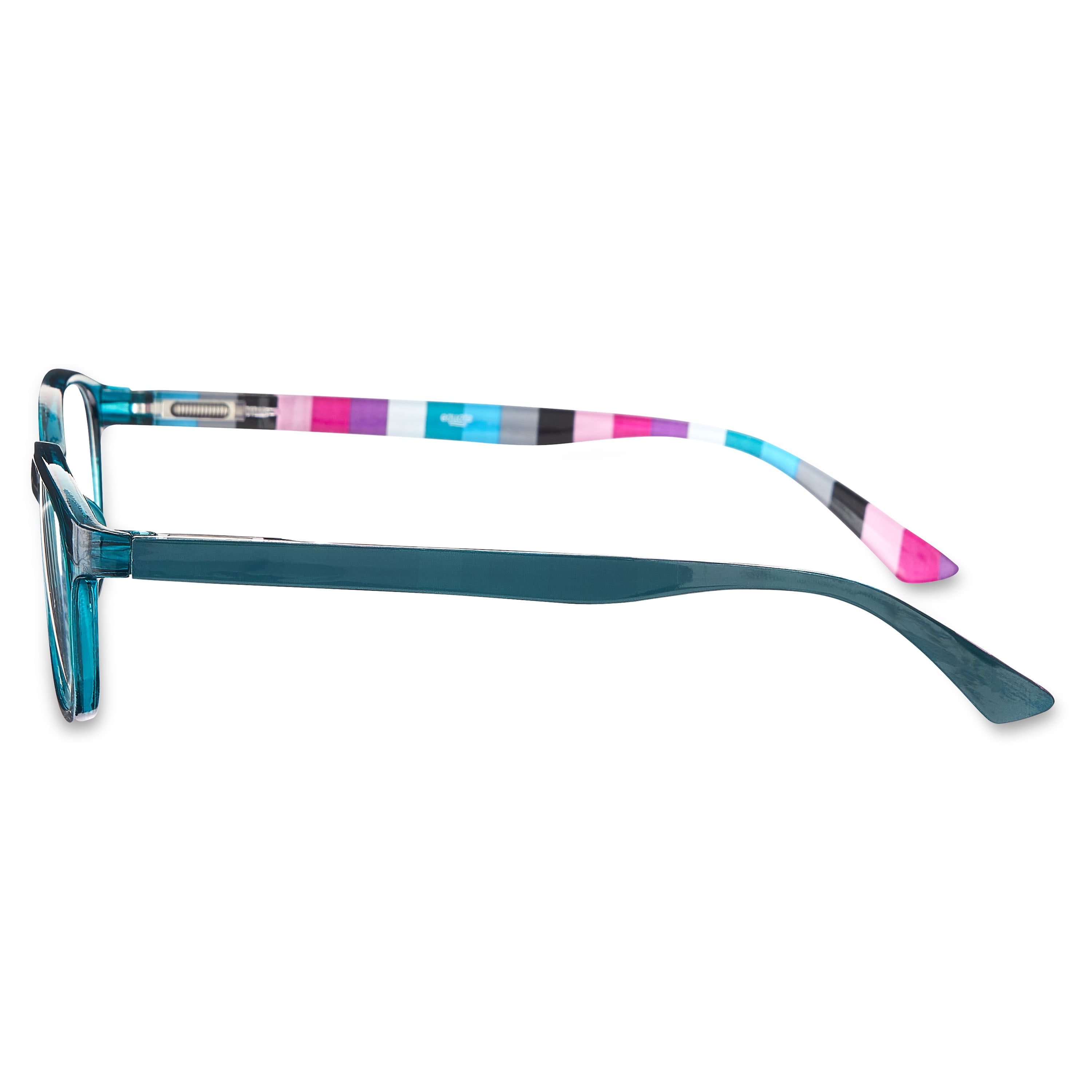 Equate Women's Lily Rectangle Reading Glasses with Case, Blue with Flower Case +1.00