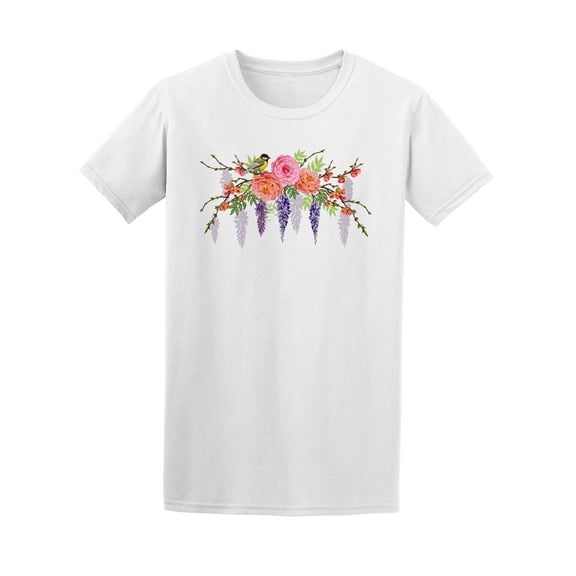Beautiful  Floral Summer Pattern T-Shirt Women -Image by Shutterstock, Female XX-Large
