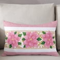 thumbnail image 3 of Pink Poinsettia Throw Pillow Cover, Seasonal Winter Christmas Floral Rectangle Decorative Pillow Case Protector Soft Cushion Cover Lumbar Pillowcase for Couch Sofa Bedroom Car Chair Decor 20x36 Inch, 3 of 8