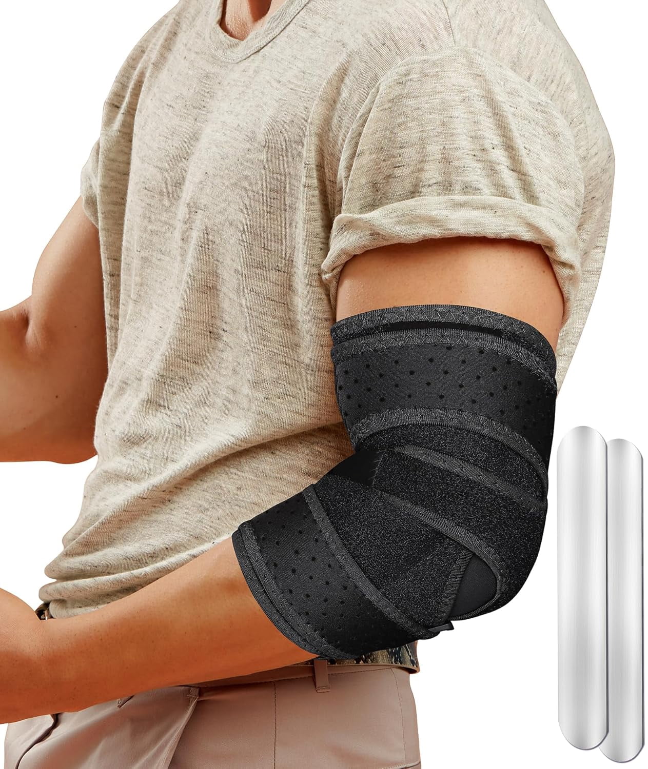 Elbow Brace,Comfortable Night Elbow Sleep Support,Elbow Splint, Adjustable Stabilizer Splints, Cubital Tunnel Syndrome,Tendonitis,Ulnar Nerve,Tennis,Fits for Men and Women(Fits Most)