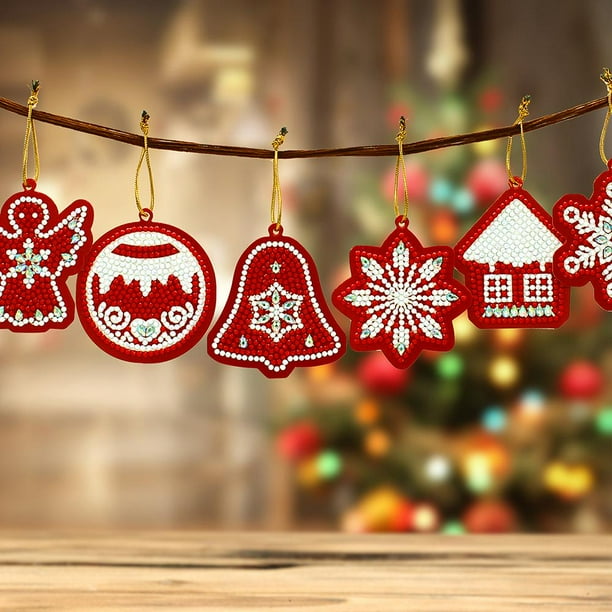 10 piezas DIY forma especial diamante pintura taladro completo árbol de Navidad colgante decoración Likrtyny decoración de arte