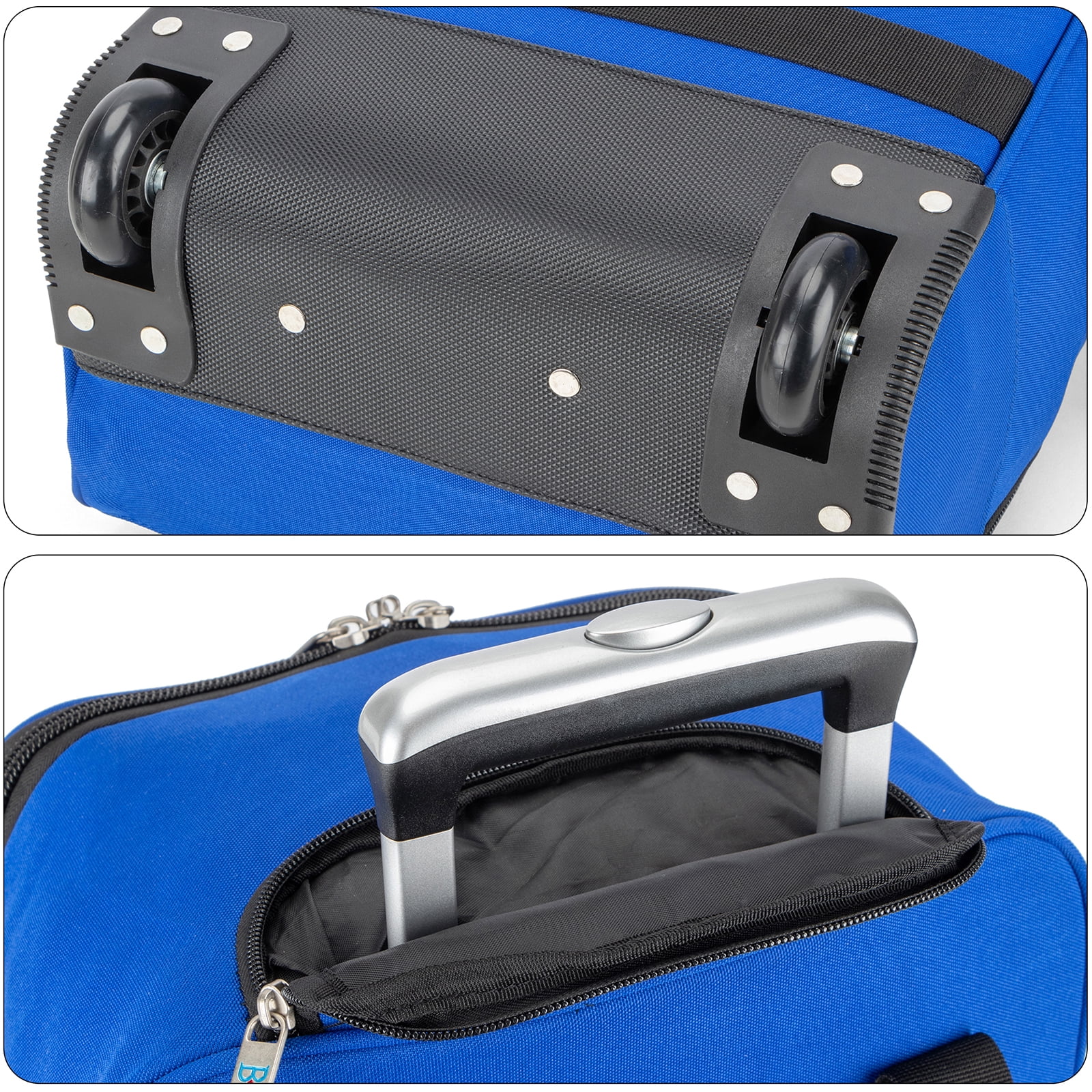 17x13x8 Inches JetBlue Airlines Rolling Personal Item Underseat Travel Bag - Suitable for Major Airlines including Spirit, Jetblue and Frontier- Duffel Bag Design (Navy)