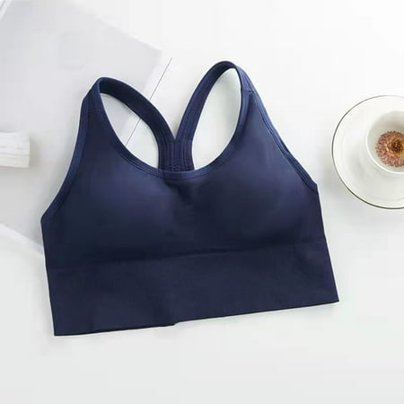 Valentine s Day Clearance Sale!Wireless Sport Bra Woman Racerback Kint Racerback Sport Bra for Women Seamless Padded Active Workout Gym Yoga Crop Tank Top with Removable Cups