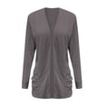 thumbnail image 4 of Open Front Cardigan for Women, Comdrip Women's Lightweight Cardigan Sweaters Open Front Long Sleeve Casual Loose Thin Cardigans with Pockets 2025 Light Weight Cardigan Women Coffee L, 4 of 4