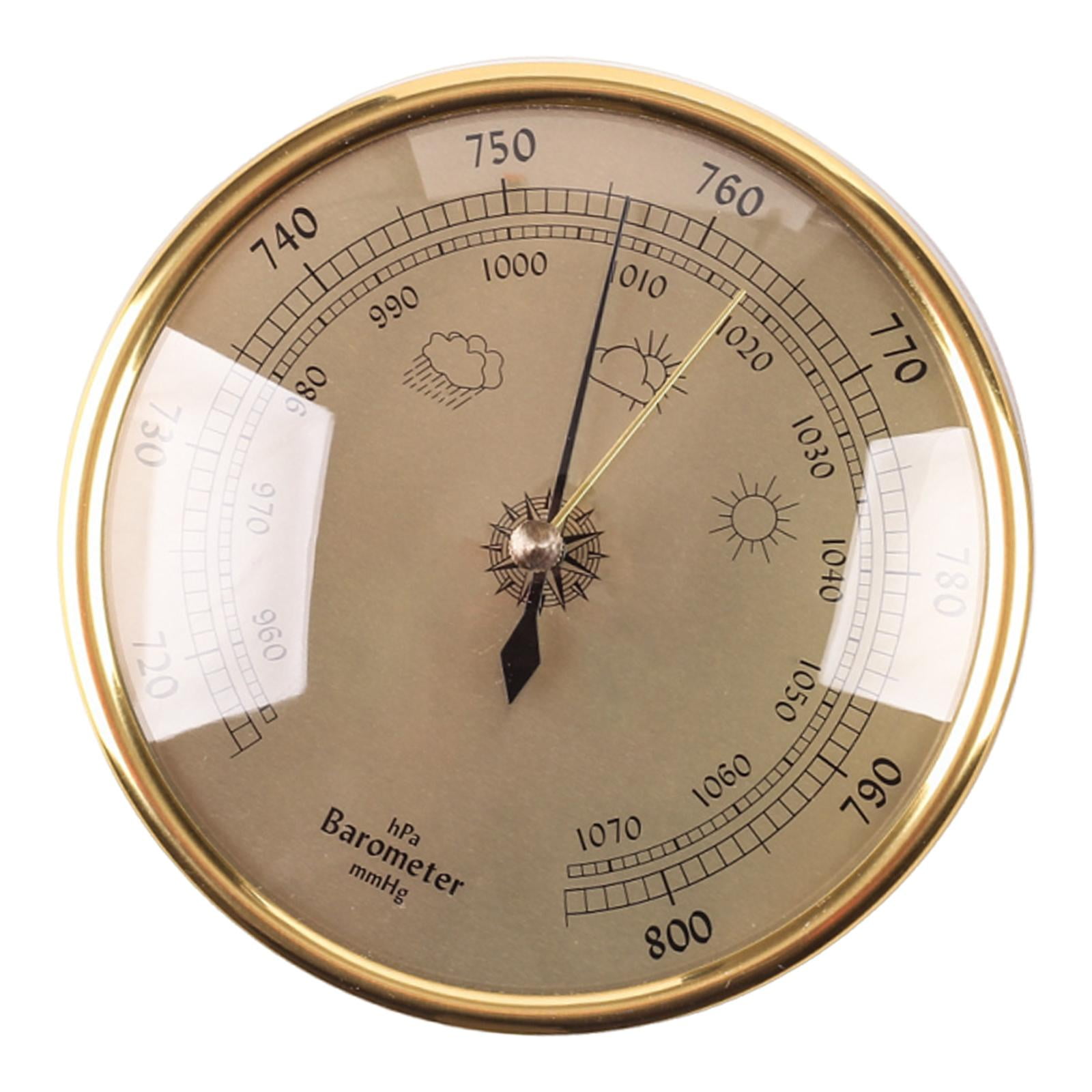 QccHieUs Barometer Air Pressure Tool 950~1070 Hpa Accessories for Offices Boat Hotels Gold Face