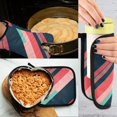 thumbnail image 5 of Yayeee Oven Mitts and Pot Holder Set of 4 Heat Resistant Kitchen Gloves Baking Hot Pad, Pink Geometric, 5 of 5