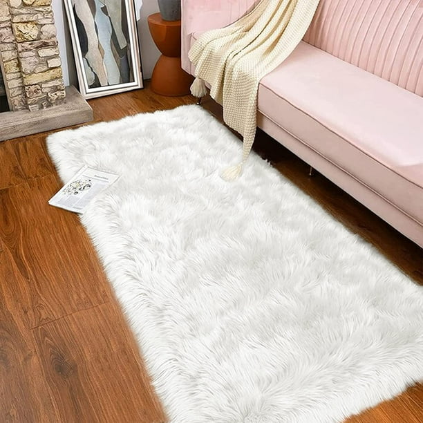 Latepis 2x5 Runner Area Rug Faux Fur Sheepskin Rugs for Living Room