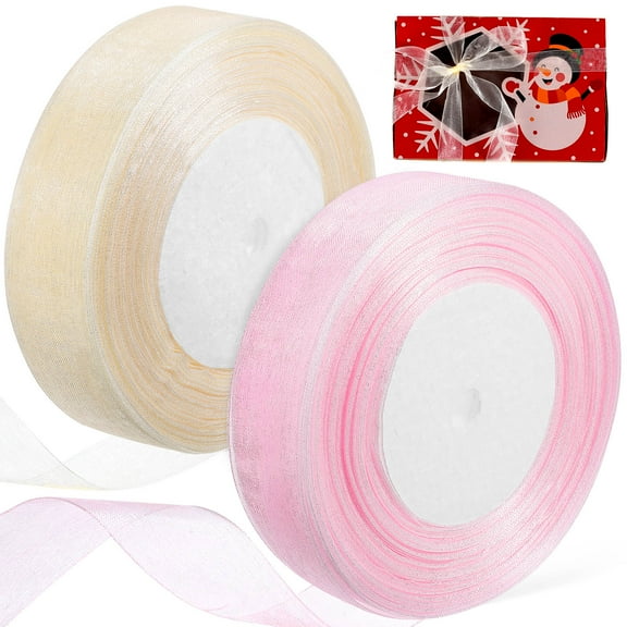 RENACLIPY Long Ribbon Roll for Wedding and Holiday Decoration Soft Polyester Ribbons Assorted Colors