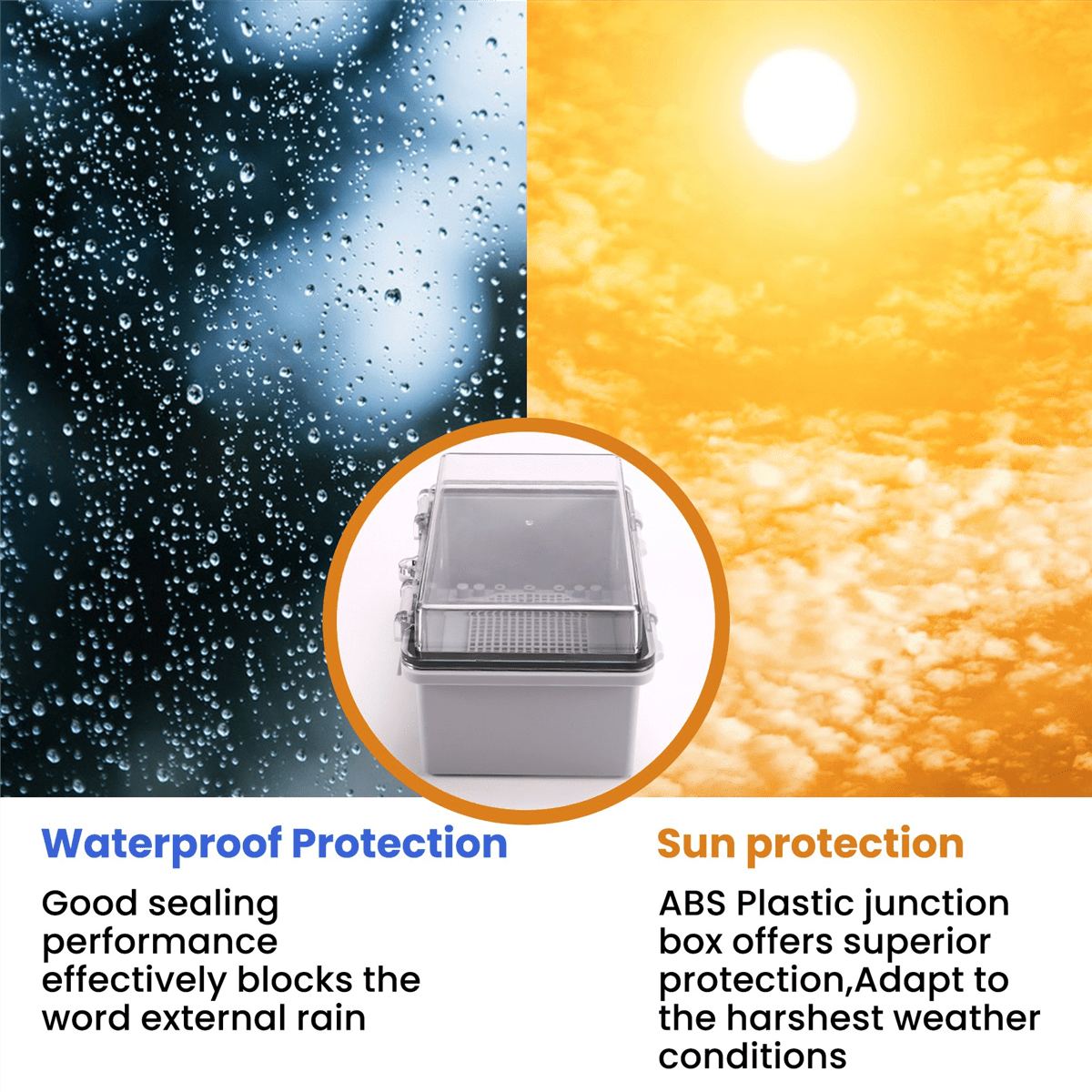 Waterproof Gray Cover Enclosure Junction Box ABS Plastic Outdoor Waterproof Electrical Boxjunction B Gray ABS