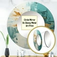 thumbnail image 3 of Designart "Blue Oasis IV" Abstract Landscape Rund Mirror For Wall Decor - Large Teal Round Print Mirror - Round Glam Mirror 29" x 29" Inch - Wall Mounted Round Large Mirror, 3 of 5