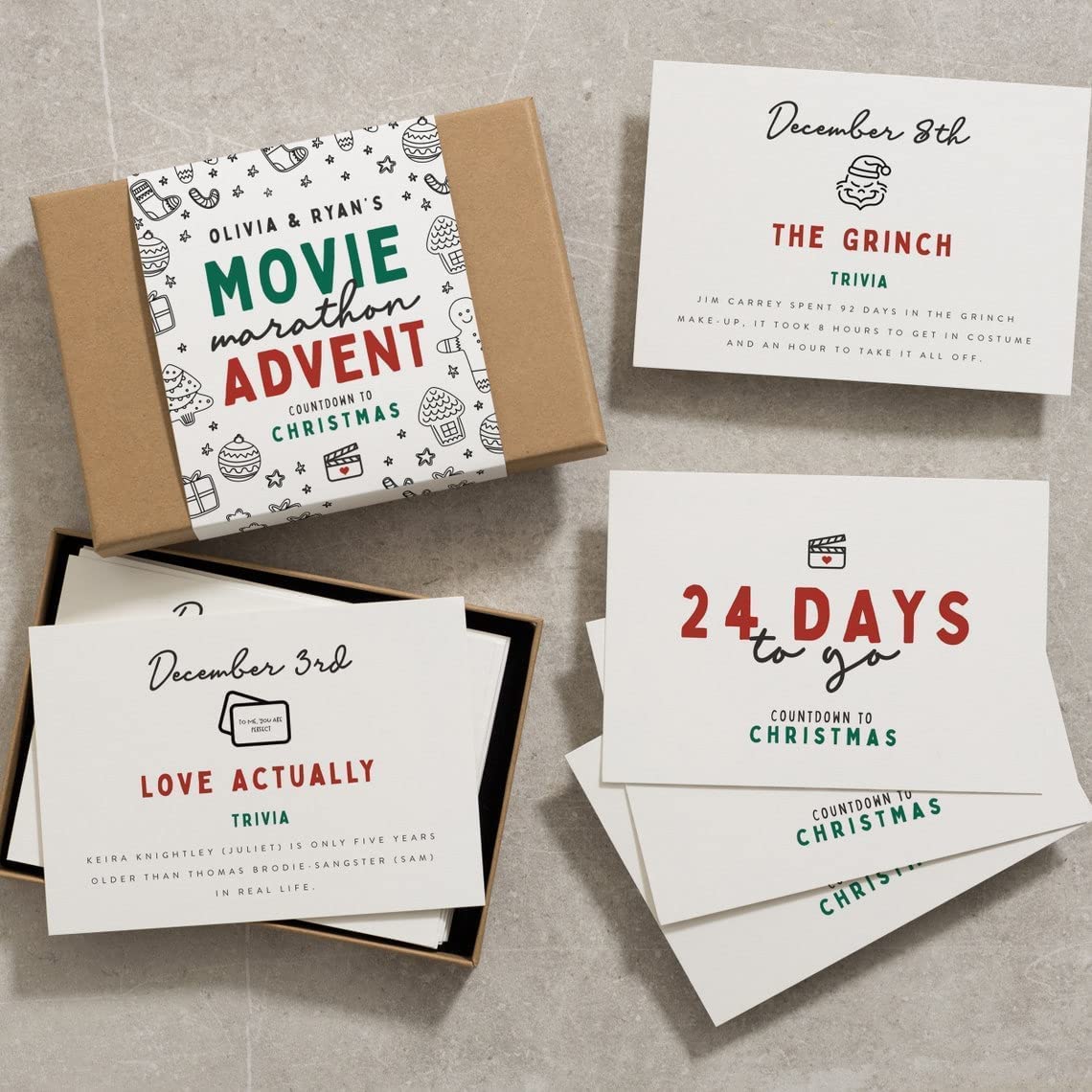 Christmas Countdown Calendar, Advent Calendar Contains 24 Christmas Cards, Christmas Calendar Card with Christmas Movie Names and Some Fun Trivia,B - Walmart.com christmas-countdown-calendar-advent-calendar-contains-24-christmas-cards-christmas-calendar-card-with-christmas-movie-names-and-some-fun-trivia-b-walmart-com