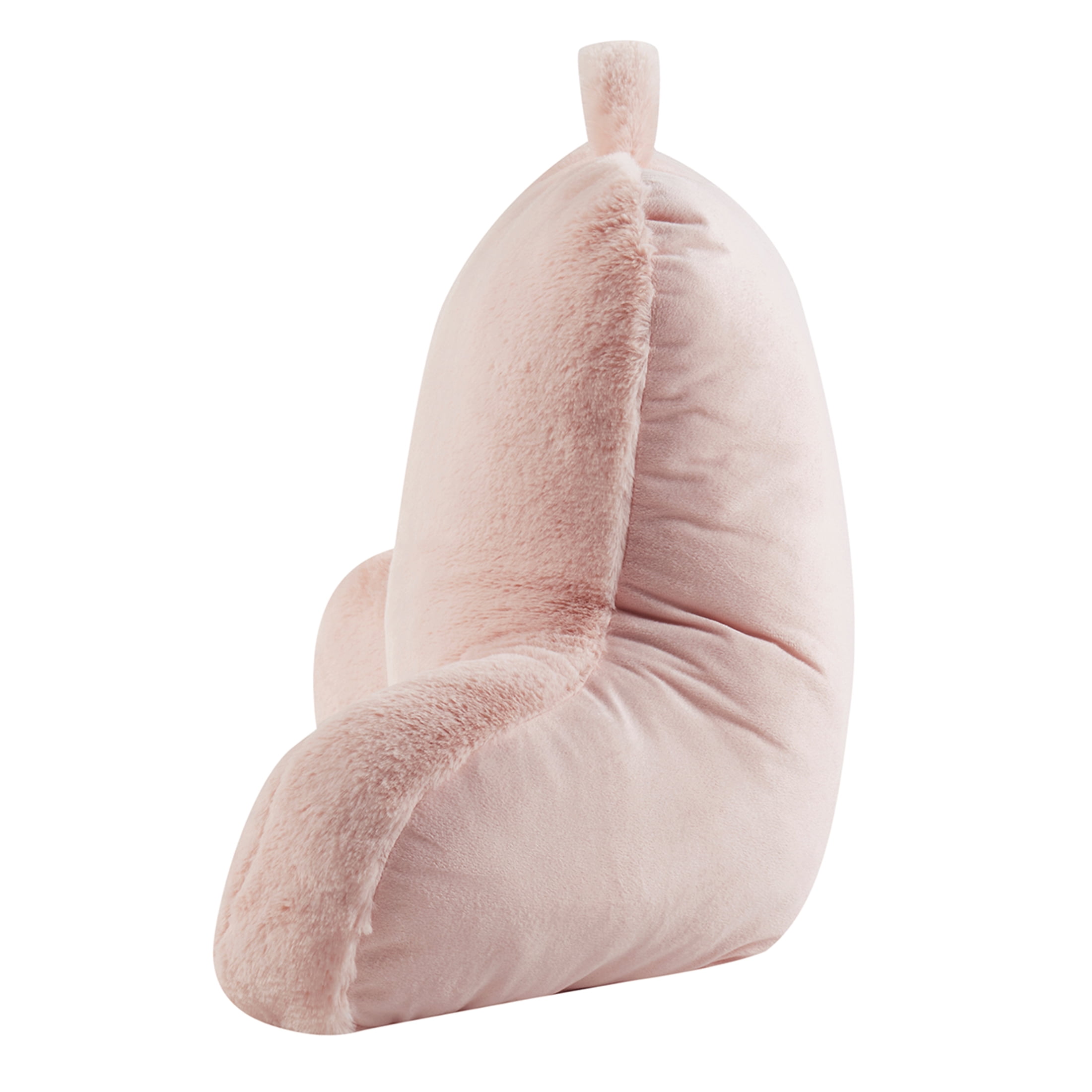 Mainstays Faux Fur Plush Bedrest Pillow, Specialty Size, Peach Pink