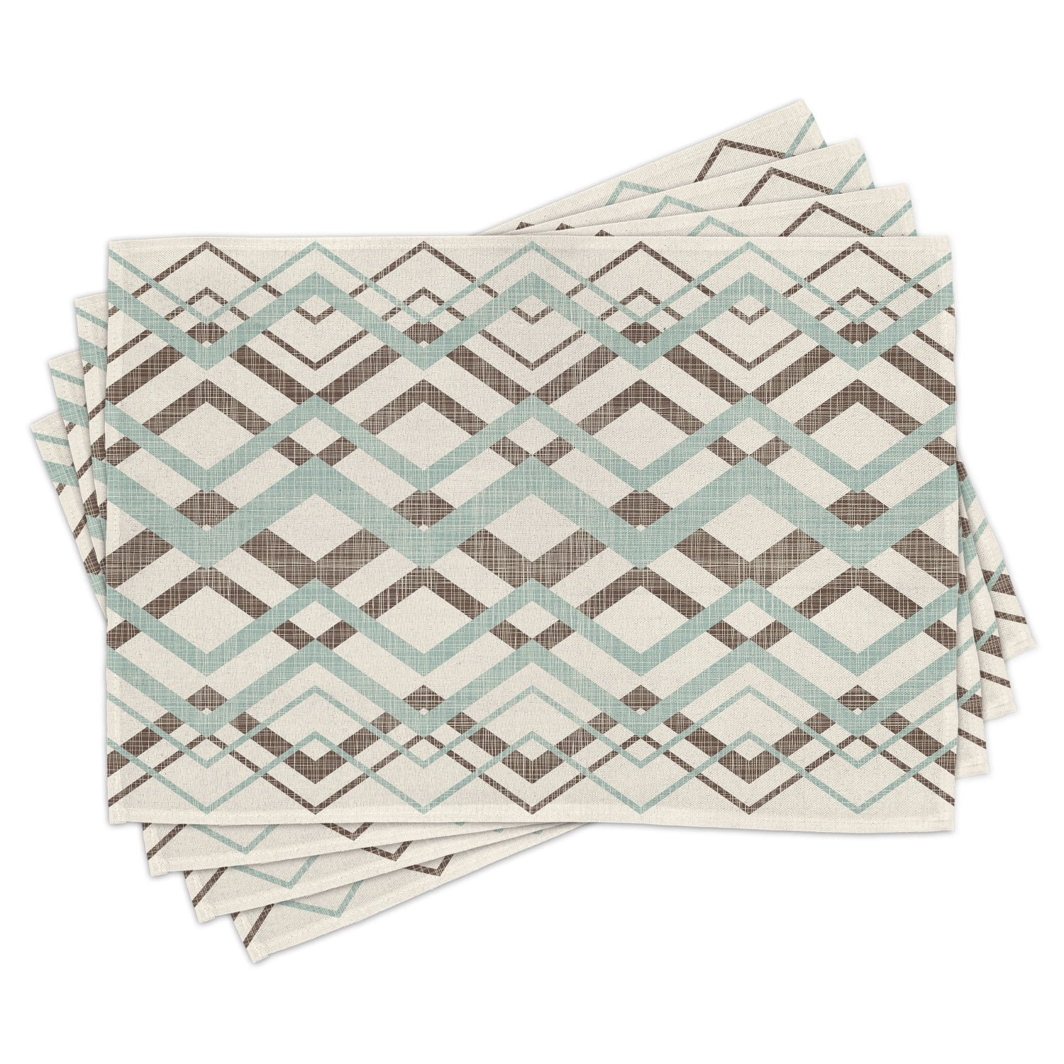 Chevron Placemats Set of 4 Vintage Overlapping Zigzag Lines Thin and