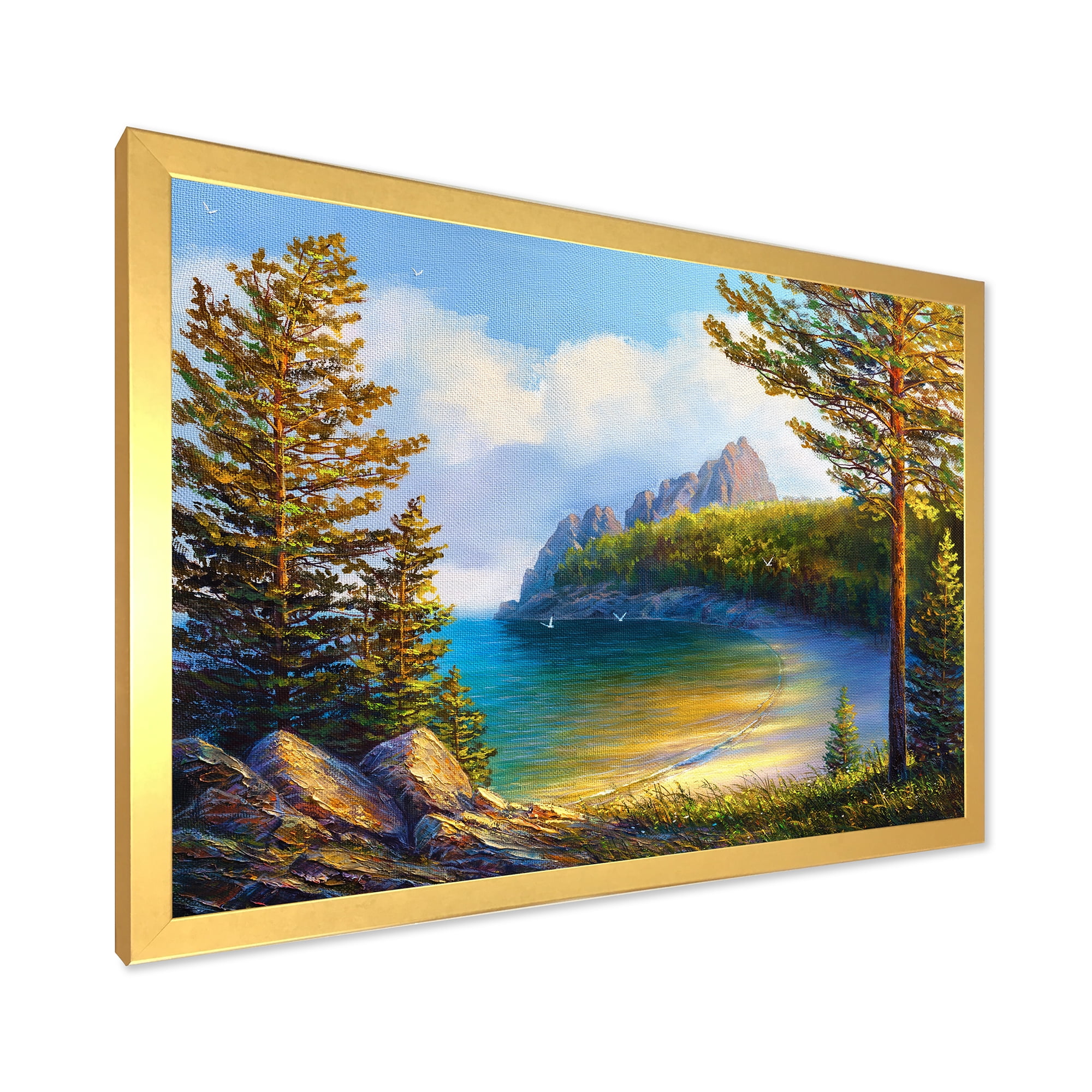 Designart 'Sunrise By The Wild Beach' Nautical & Coastal Framed Art Print