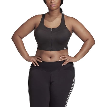 adidas womens Ultimate AEROREADY Designed 4 Training Fitness Gym Training Pilates Yoga Compression High Support Workout Bra Black 40F