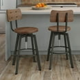 thumbnail image 5 of Amisco Woodland Adjustable Stool - Light Brown Distressed Wood / Dark Grey Metal, 5 of 9