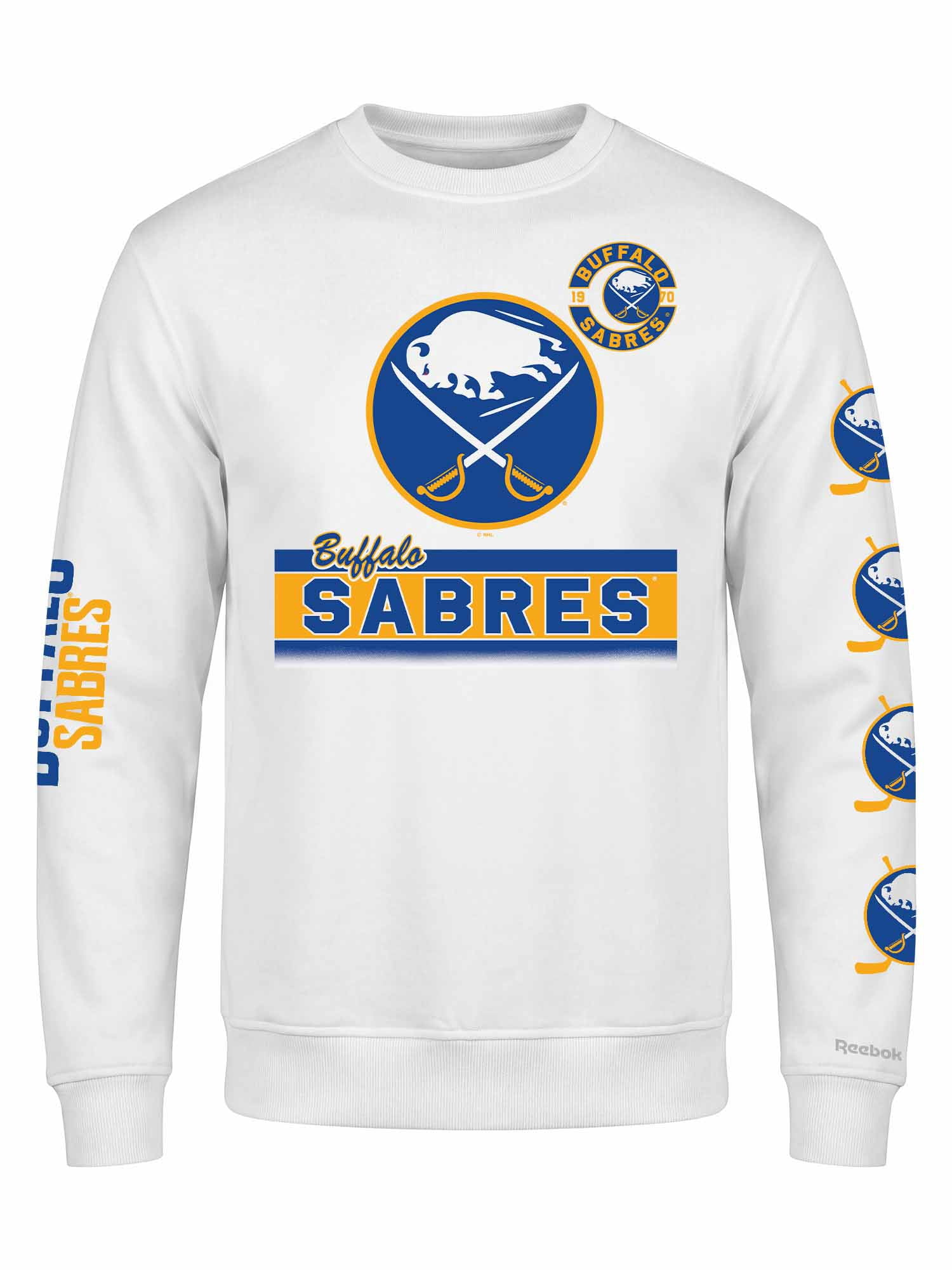 Buffalo Sabres Reebok Mens White Crew Sweatshirt