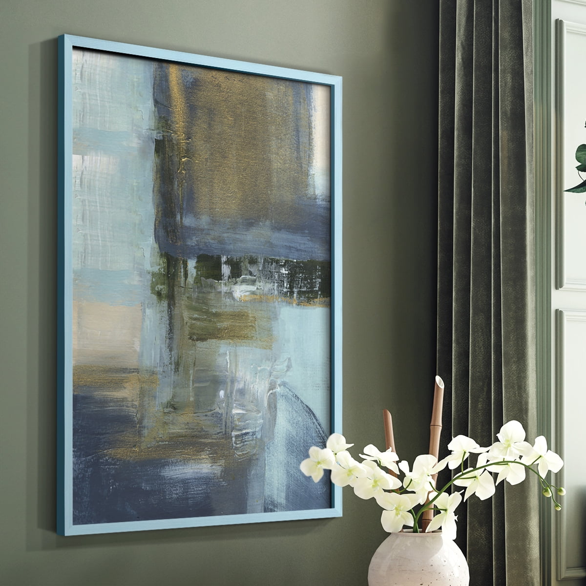 Sand Pond Summer II in Blue Solid Wood 11 x 14 Framed Print