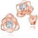 thumbnail image 1 of Pendientes de botón con forma de rosa y circonita cúbica chapados en oro de 14 quilates para mujer | Pendientes hipoalergénicos y sin níquel para mujer, 1 of 3