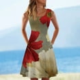 thumbnail image 2 of Cyber&Monday Deals Womens Summer Dresses Casual Boho Flowy Swing Sun Beach Dress Sleeveless Mini Dress Floral Print Tank Dress U Neck, 2 of 5