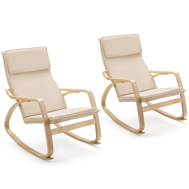 Giantex Comfortable Rocking Chair, Relax Accent Fabric Armchairs