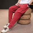 thumbnail image 4 of Pantalones ajustados de otoño e invierno para hombre, pantalones deportivos lisos, ajustados, recortados, pantalones deportivos para hombre, mallas, estéticas, sexys, sexys, sueltos, 4 of 5