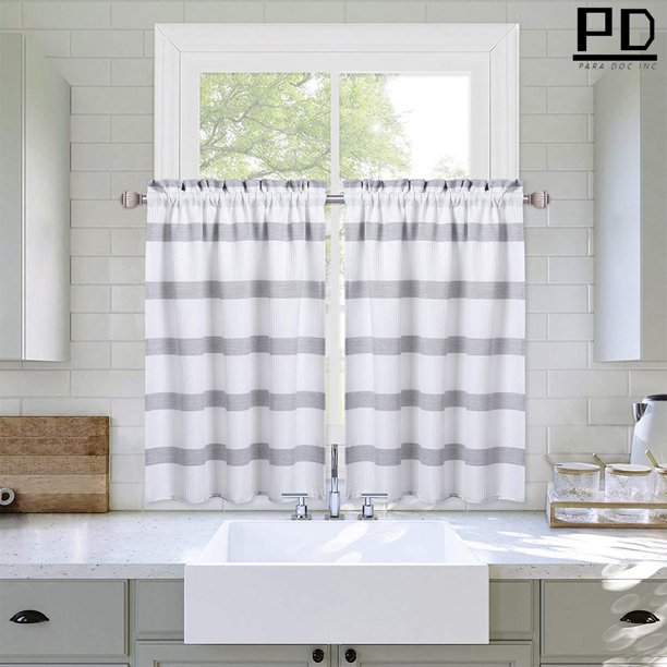 Rod Pocket Bathroom Window Curtains