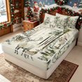 thumbnail image 2 of Erosebridal Watercolor Deer Family Zipper Twin Comforter Sets with Fitted Sheet and 2 Pillowcases for Girls, Sage Green Snowy Pine Tree Zipper Bedding Set, Christmas Reversible, 4 Pieces, 2 of 7