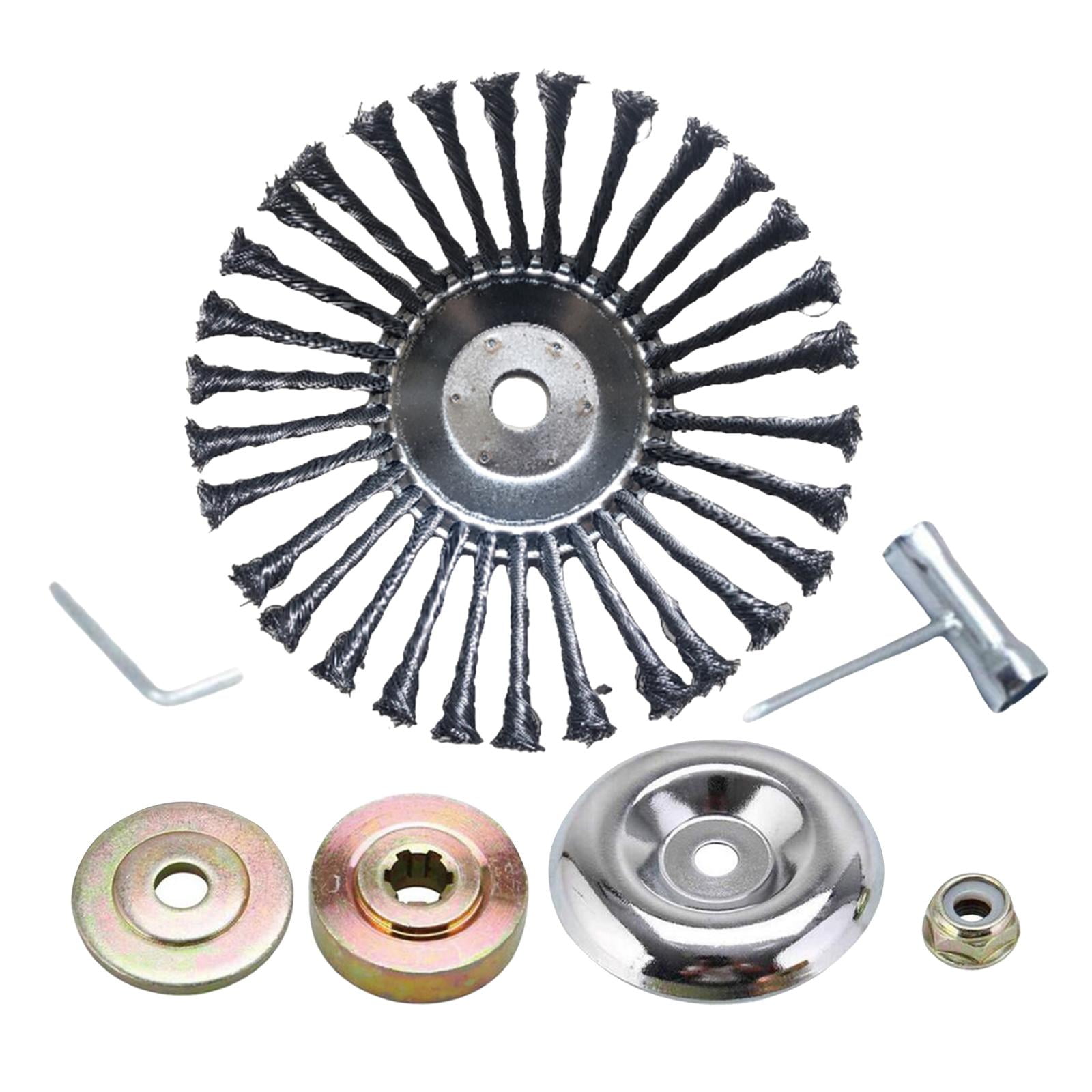 Wire Swivel Brush trimmer, 10'' Derusting Weeding Wheel Rotary Steel