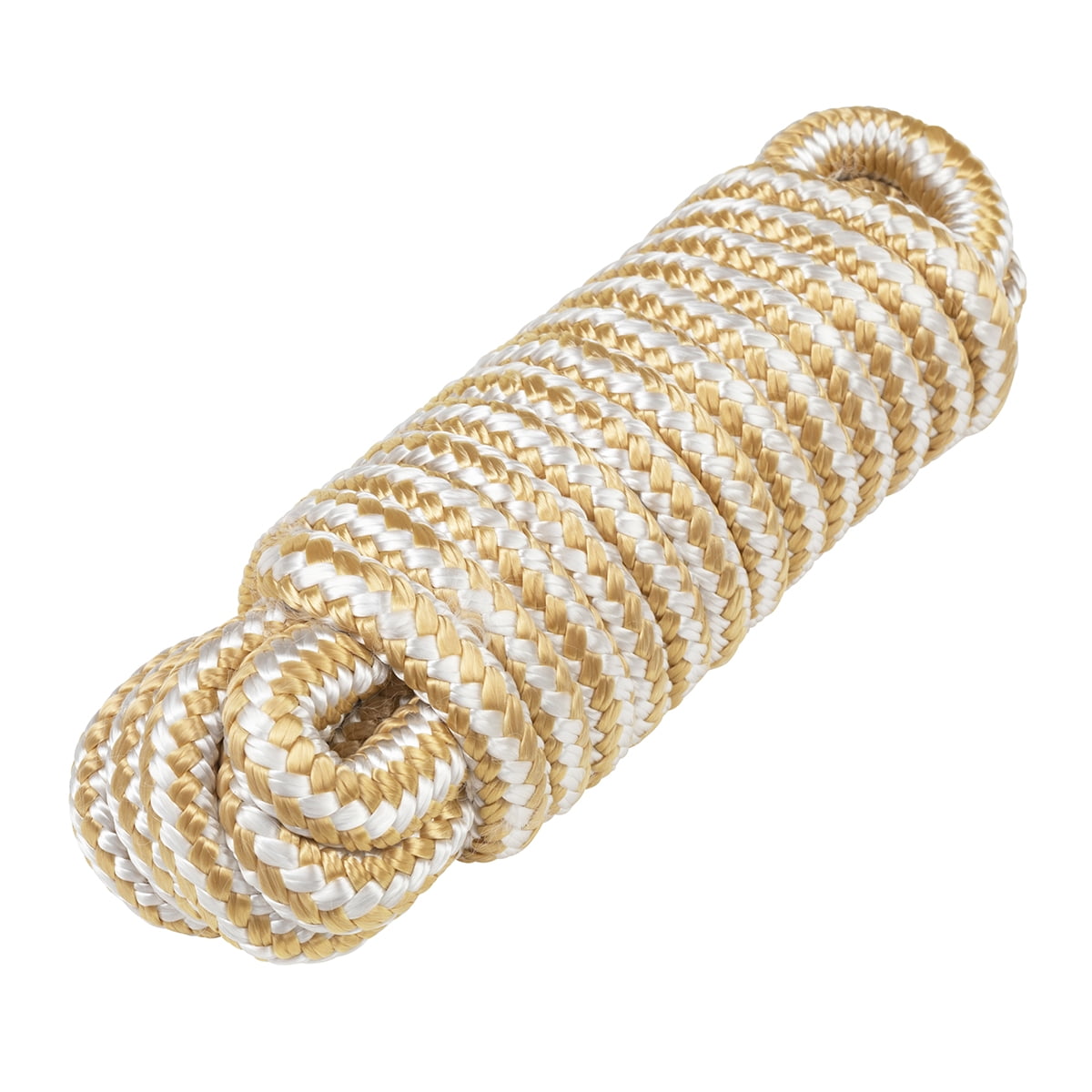Ozark Trail 3/8 in x 15 ft Double-Braided Nylon Dock Line, Up to 20 ft Boats, 550 lb Working Load, Gold