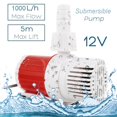 thumbnail image 3 of 12V DC 1000L / H Energy Saving Submersible Water Pump Marine Controllable Adjustable Speed Water Pump Fish Tank Aquarium Water Pump Fountain Garden, 3 of 8