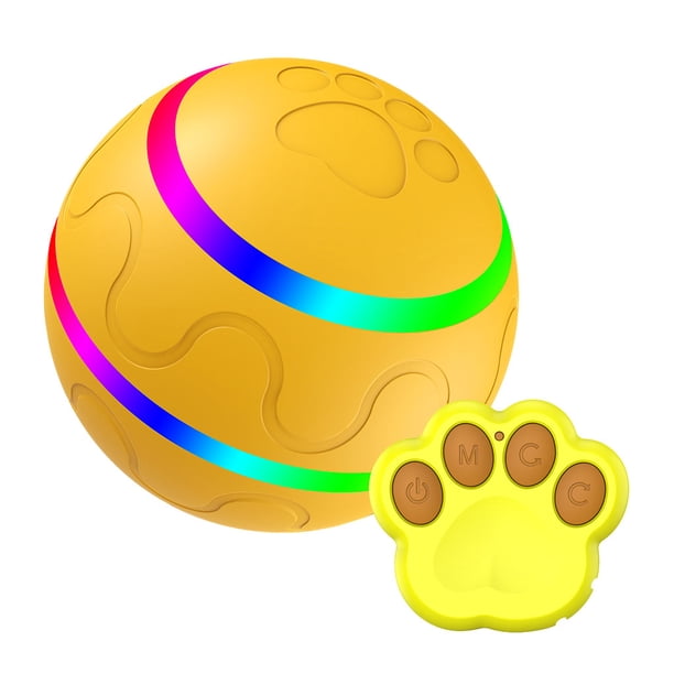 Juguete interactivo para perros Billuyoard Bola de luz LED Amarillo