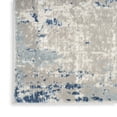 thumbnail image 4 of 8' Blue and Gray Abstract Power Loom Runner Rug, 4 of 5